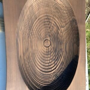 4 inch cedar slab countertop with engraved basin